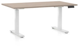 Rauman OfficeTech D állítható magasságú asztal, 140 x 80 cm, fehér alap, tölgy