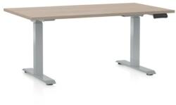 Rauman OfficeTech D állítható magasságú asztal, 120 x 80 cm, szürke alap, tölgy