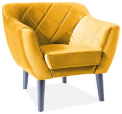 SIGNAL MEBLE Karo fotel, sárga / fekete