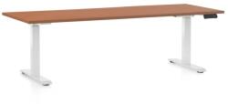 Rauman Állítható magasságú asztal OfficeTech C, 200 x 80 cm, fehér alap, cseresznye