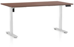 Rauman OfficeTech B állítható magasságú asztal, 160 x 80 cm, fehér alap, dió