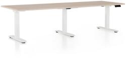 Rauman OfficeTech Long állítható magasságú asztal, 240 x 80 cm, fehér alap, tölgy