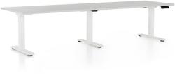 Rauman OfficeTech Long állítható magasságú asztal, 260 x 80 cm, fehér alap, világosszürke