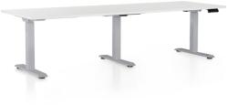 Rauman OfficeTech Long állítható magasságú asztal, 240 x 80 cm, szürke alap, fehér