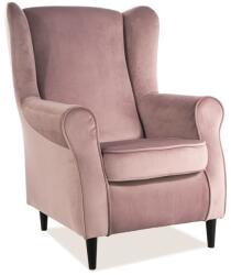 SIGNAL MEBLE Baron Velvet fotel, rózsaszín / fekete