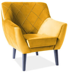 SIGNAL MEBLE Kier fotel, sárga / fekete
