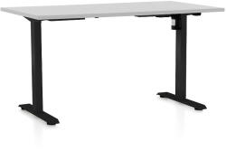 Rauman OfficeTech A állítható magasságú asztal, 140 x 80 cm, fekete alap, világosszürke