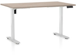 Rauman OfficeTech B állítható magasságú asztal, 140 x 80 cm, fehér alap, tölgy
