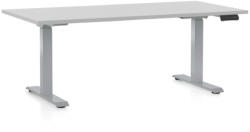 Rauman OfficeTech D állítható magasságú asztal, 160 x 80 cm, szürke alap, világosszürke
