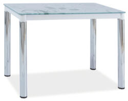 SIGNAL MEBLE Étkezőasztal Damar II 100 x 60 cm, fehér / ezüst