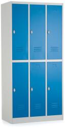 Rauman Fém szekrény - 6 doboz, 90 x 45 x 180 cm, csavaros zár, kék - ral 5012