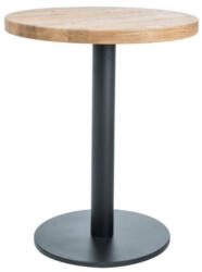 Signal Puro II étkezőasztal, átmérő 80 cm, tölgy / fekete