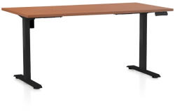 Rauman OfficeTech B állítható magasságú asztal, 160 x 80 cm, fekete alap, cseresznye