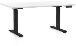 Rauman OfficeTech D állítható magasságú asztal, 120 x 80 cm, fekete alap, fehér