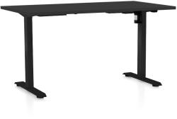 Rauman Állítható magasságú asztal OfficeTech A, 140 x 80 cm, fekete alap, fekete