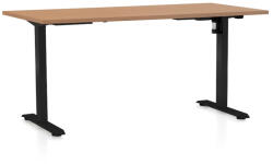 Rauman OfficeTech A állítható magasságú asztal, 160 x 80 cm, fekete alap, bükkfa