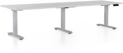 Rauman OfficeTech Long állítható magasságú asztal, 260 x 80 cm, szürke alap, világosszürke