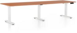 Rauman OfficeTech Long állítható magasságú asztal, 260 x 80 cm, fehér alap, cseresznye