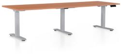 Rauman OfficeTech Long állítható magasságú asztal, 240 x 80 cm, szürke alap, cseresznye