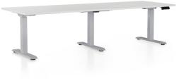 Rauman OfficeTech Long állítható magasságú asztal, 240 x 80 cm, szürke alap, világosszürke