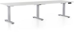 Rauman OfficeTech Long állítható magasságú asztal, 260 x 80 cm, szürke alap, fehér