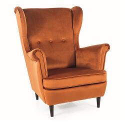 SIGNAL MEBLE Lord Velvet fotel, narancssárga / fekete