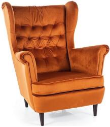 SIGNAL MEBLE Herry Velvet fotel, narancssárga / fekete