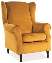 SIGNAL MEBLE Baron Velvet fotel, sárga / fekete