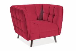 SIGNAL MEBLE Castello Velvet fotel, piros / fekete