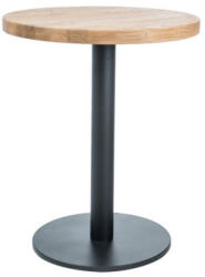 Signal Puro II étkezőasztal, átmérője 60 cm, tölgy / fekete