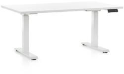 Rauman OfficeTech C állítható magasságú asztal, 140 x 80 cm, fehér alap, fehér