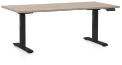 Rauman OfficeTech D állítható magasságú asztal, 160 x 80 cm, fekete alap, tölgy