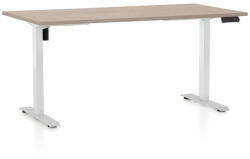 Rauman Állítható magasságú asztal OfficeTech B, 160 x 80 cm, fehér alap, tölgy