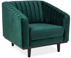 SIGNAL MEBLE Asprey Velvet fotel, zöld / fekete