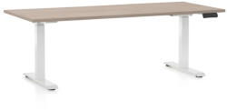 Rauman OfficeTech D állítható magasságú asztal, 180 x 80 cm, fehér alap, tölgy