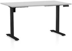 Rauman OfficeTech B állítható magasságú asztal, 120 x 80 cm, fekete alap, világosszürke