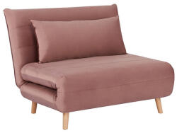 SIGNAL MEBLE Spike Velvet állítható fotel, rózsaszín / natúr fa