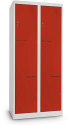 Rauman Fém szekrény Z, 80 x 50 x 180 cm, hengerzár, piros - RAL 3000