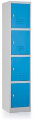 Rauman Fém szekrény - 4 doboz, 38 x 45 x 185 cm, csavaros zár, kék - ral 5012
