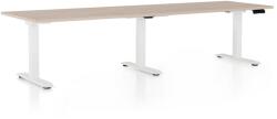 Rauman OfficeTech Long állítható magasságú asztal, 260 x 80 cm, fehér alap, tölgy