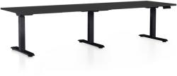 Rauman OfficeTech Long állítható magasságú asztal, 260 x 80 cm, fekete alap, fekete