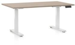 Rauman OfficeTech C állítható magasságú asztal, 140 x 80 cm, fehér alap, tölgy