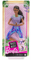 Mattel Barbie: Hajlékony jógababa barna hajjal kék nadrágban - Mattel (FTG80/GXF06) - jatekshop
