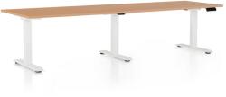 Rauman OfficeTech Long állítható magasságú asztal, 260 x 80 cm, fehér alap, bükkfa