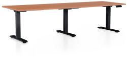 Rauman OfficeTech Long állítható magasságú asztal, 240 x 80 cm, fekete alap, cseresznye