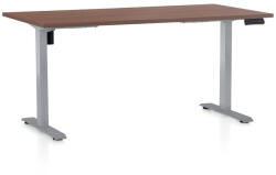 Rauman OfficeTech B állítható magasságú asztal, 160 x 80 cm, szürke alap, dió