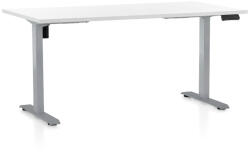 Rauman Állítható magasságú asztal OfficeTech B, 160 x 80 cm, szürke alap, fehér