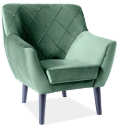SIGNAL MEBLE Kier fotel, zöld / fekete