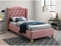 SIGNAL MEBLE Aspen Bársony ágy 90 x 200 cm, rózsaszín