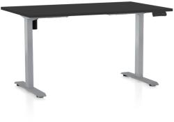 Rauman OfficeTech B állítható magasságú asztal, 140 x 80 cm, szürke alap, fekete
